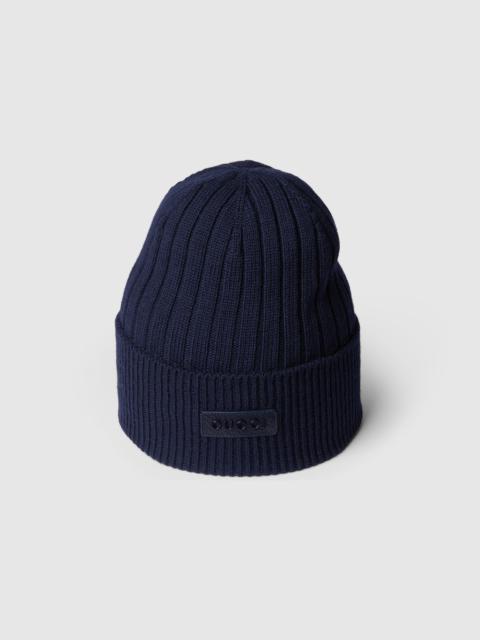 Rib knit wool hat