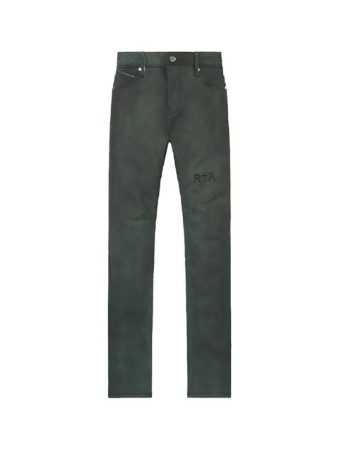 RTA Bryant Skinny Jeans "Dusty Olive Triple Cross" MLFQD1085 B1205DOTCS