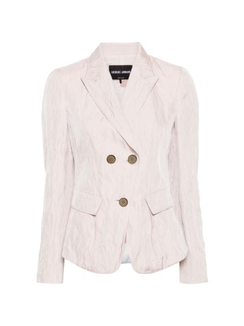 GIORGIO ARMANI crinkled double-breasted blazer