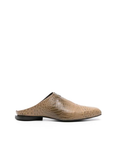 Jamal crocodile-embossed slippers