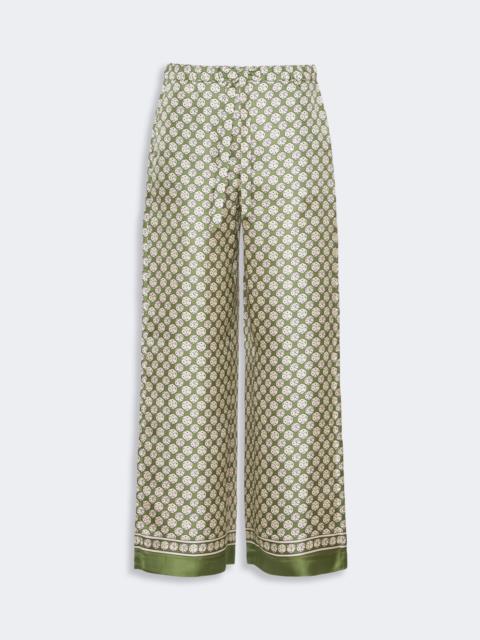 'S Max Mara AMELIA Printed silk twill trousers with drawstring - KAKI