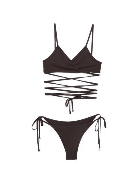 THE ATTICO wrap-around side-ties bikini