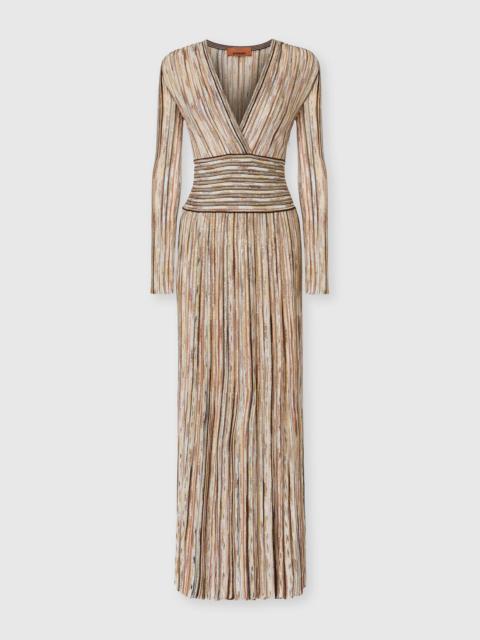 Missoni Ribbed Mixed Viscose Midi Dress with Sequins