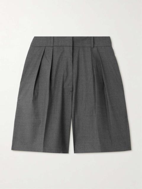 RÓHE Pleated wool-blend wide-leg shorts