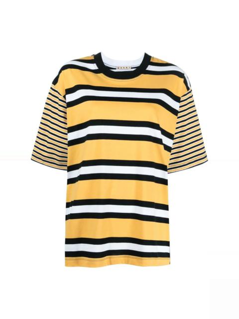 Marni multi-stripe panelled T-shirt