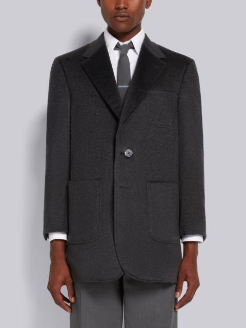Dark Grey Coat Weight Cashmere Oversized Sack Overcoat
