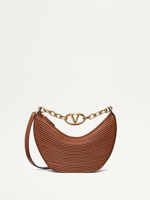 Valentino SMALL VLOGO MOON HOBO BAG IN NAPPA LEATHER WITH CHAIN