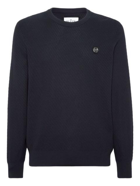 PHILIPP PLEIN ribbed logo-detail sweater