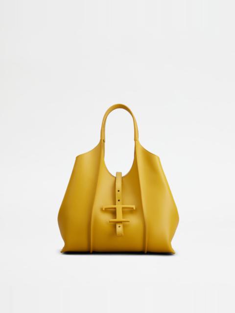 Tod's T TIMELESS SHOPPING BAG IN LEATHER MINI - YELLOW