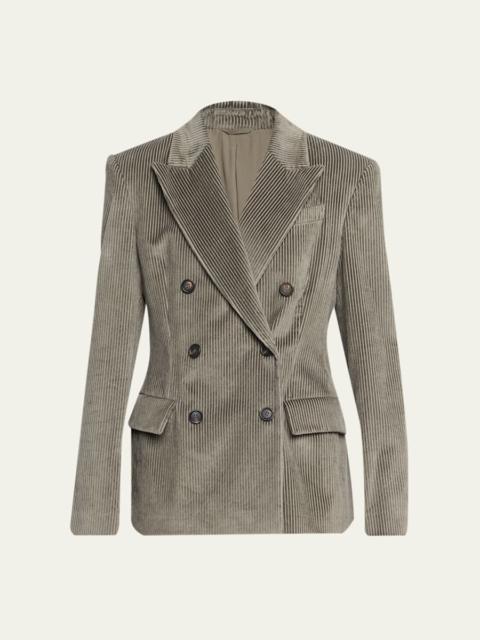 Brunello Cucinelli Corduroy Double-Breasted Suit-Type Jacket