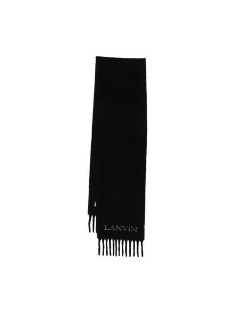 Lanvin logo fringed scarf