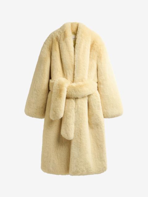 The Frankie Shop Destiny Padded Faux Fur Coat - Pale Yellow