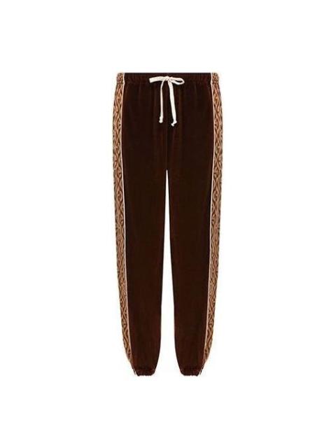GUCCI Gucci GG Rhombus Velvet Track Pants 'Brown' 595527-XJBTB-2044