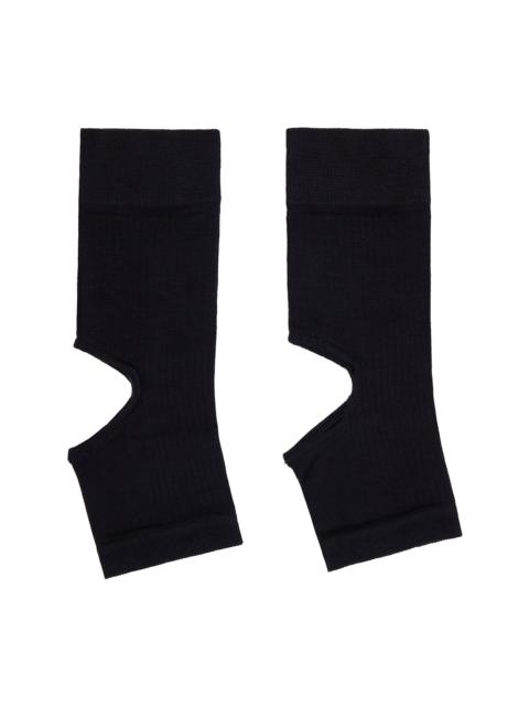 Navy Cut-Out Rib Gaiter Socks