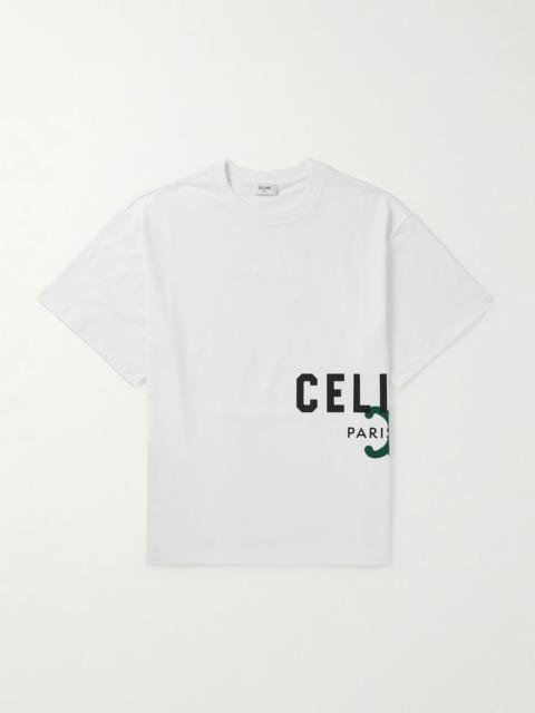 CELINE Logo-Print Cotton-Jersey T-Shirt White