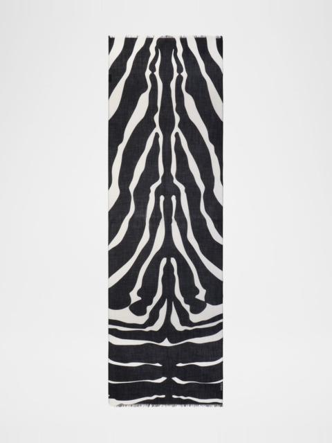 AKRIS Cashmere Zebra Stripe Scarf