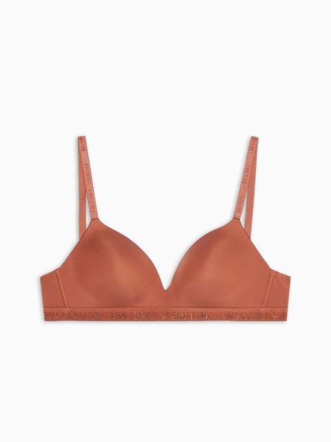 EMPORIO ARMANI ASV iconic logo band recycled microfibre padded triangle bra