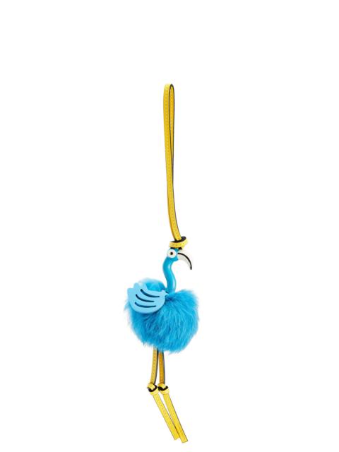Loewe Flamingo charm in feathers and calfskin