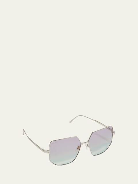 Cartier Oversized Square Metal Sunglasses