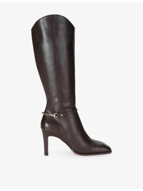 STEVE MADDEN Shield Leather Heeled Knee-High Boots