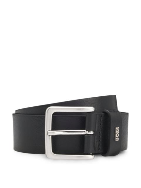 BOSS LEATHER BELT WITH LOGO KEEPER