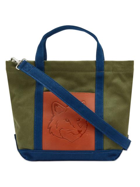 Maison Kitsune Fox Head Leather Pocket Mini Tote Bag
