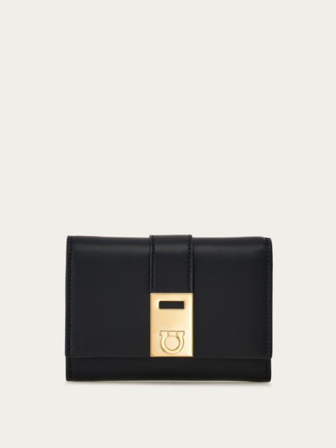 FERRAGAMO Hug compact two-tone wallet