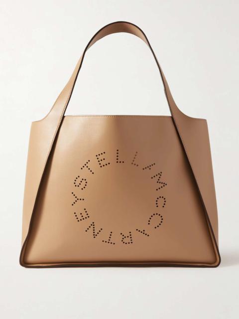 Perforated vegetarian leather tote