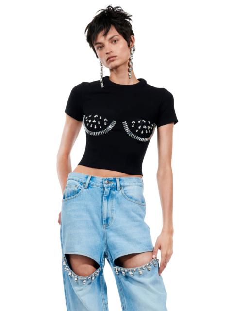 AREA CRYSTAL BUSTIER CUP T-SHIRT