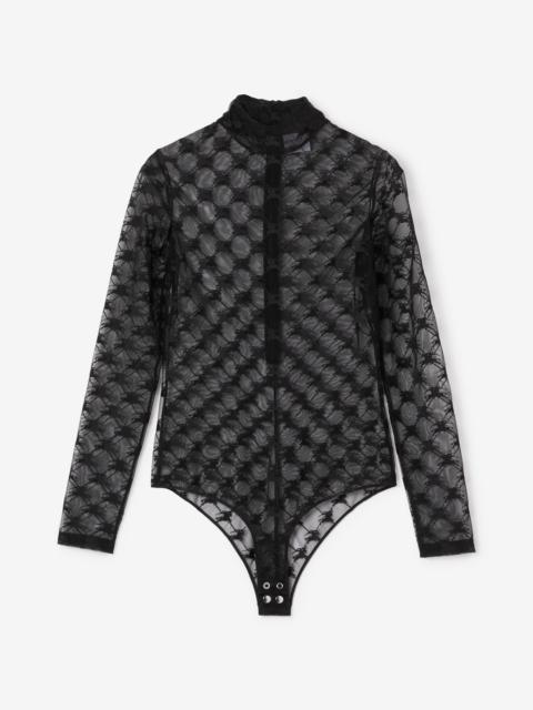 EKD Stretch Tulle Turtleneck Bodysuit