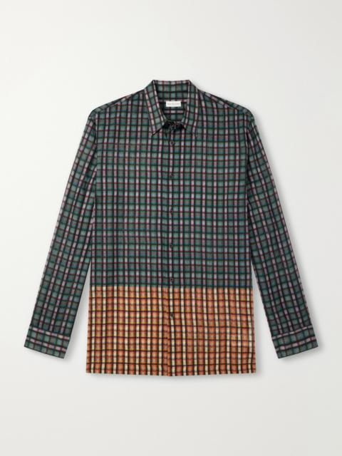 Dries Van Noten Paneled Checked Cotton-Voile Shirt