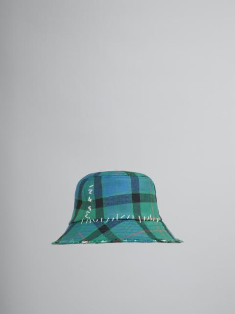 Marni MULTICOLOR TARTAN WOOL BUCKET HAT