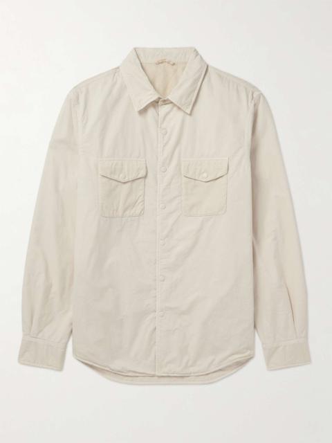 Corduroy-Trimmed Cotton-Shell Padded Overshirt