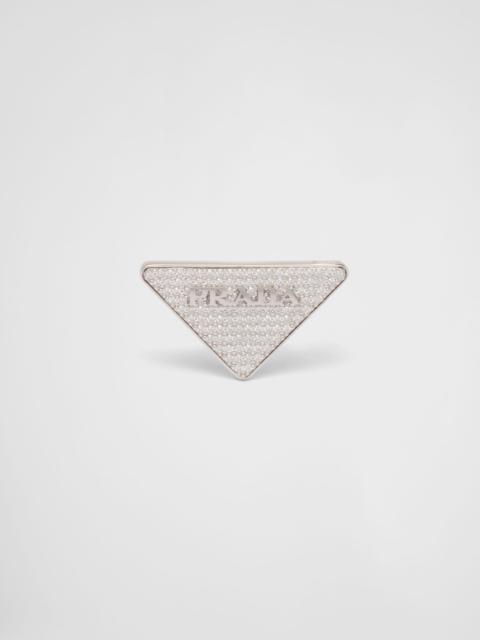 Prada Crystal Logo Jewels left earring
