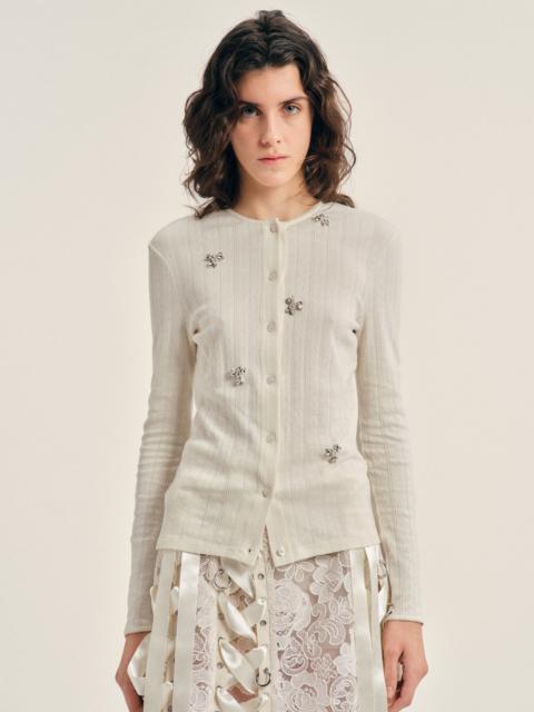 Simone Rocha Turbo Embellished Pointelle Cardigan