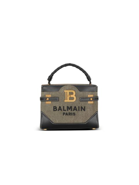Balmain B-Buzz 22 top-handle bag in canvas and leather