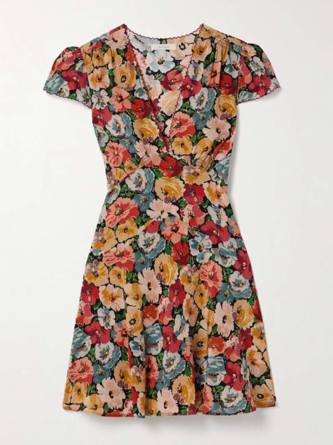 DÔEN Dianne floral-print silk crepe de chine mini dress Multi