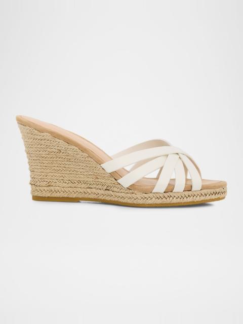 VERONICA BEARD Phylina Leather Espadrille Wedge Sandals