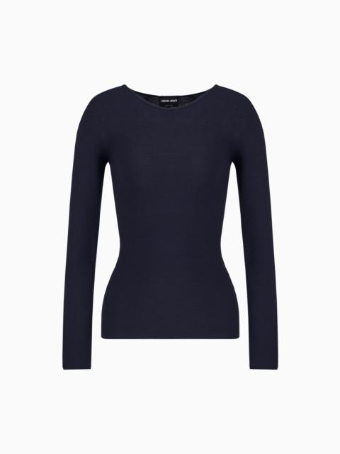 GIORGIO ARMANI LINKS-STITCH VISCOSE LONG-SLEEVED JUMPER