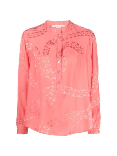 patterned satin blouse