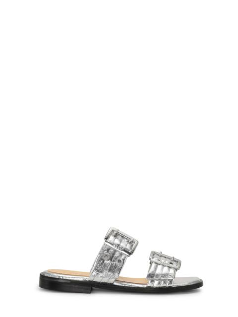 GANNI BLACK LIGHT WEIGHT EVA ASYMMETRICAL SANDALS | REVERSIBLE