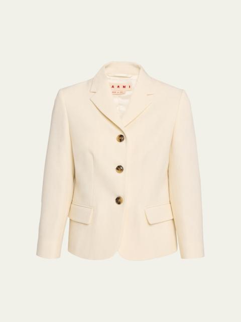 Marni Double Wool Crepe Single-Breasted Blazer Jacket