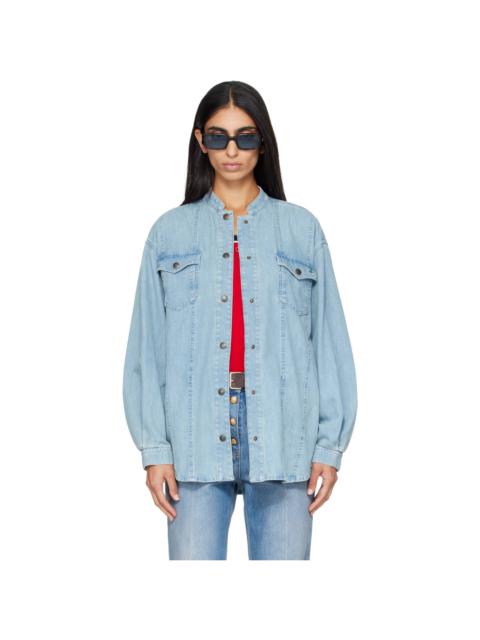 Valentino Blue Cotton Chambray Shirt