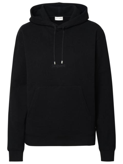 SAINT LAURENT BLACK COTTON SWEATSHIRT