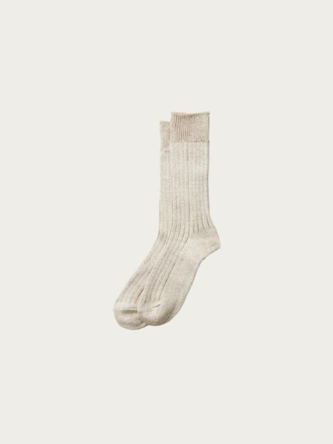 ROTOTO® Linen Cotton Ribbed Crew Socks - Grayge