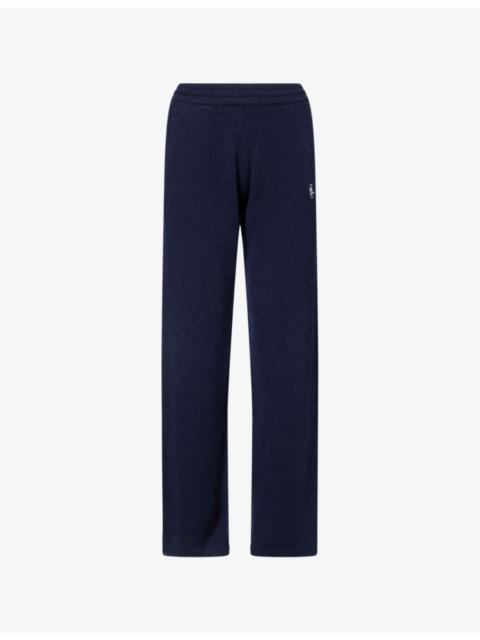 Sporty & Rich Duty Embroidered-Logo Cashmere-And-Wool Jogging Bottoms
