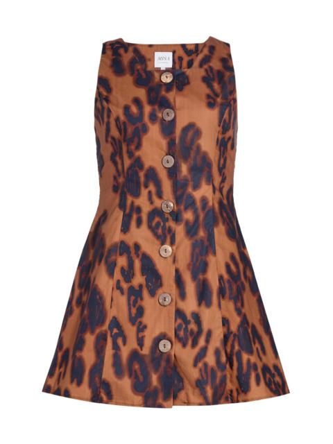 MISA Women's Alyse Blotted Leopard-Print Button-Front Minidress - Cocoa Leopard