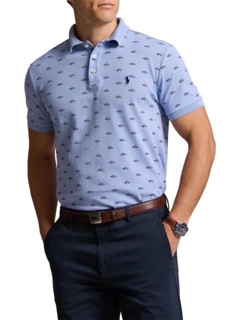 Polo Ralph Lauren Men's Oxford Mesh Polo Shirt - Dress Shirt Blue