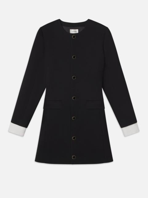 FRAME Button Front Suiting Dress in Black