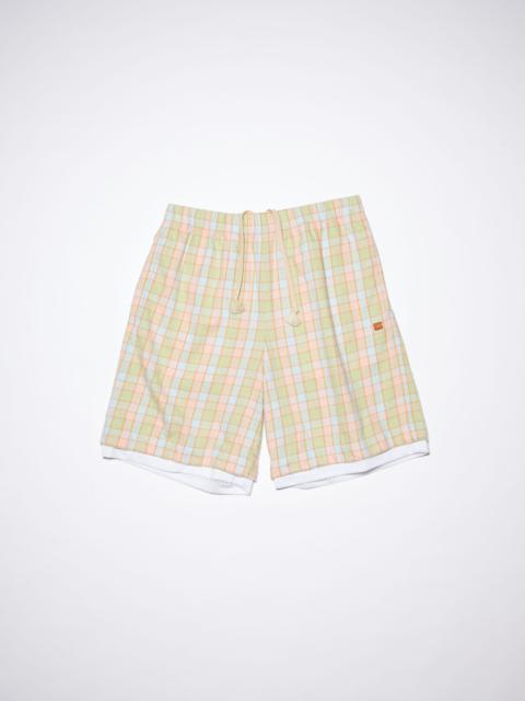Acne Studios Flannel shorts - Orange/beige